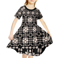 Aloha Hawaii Shell Quilt Kid Short Sleeve Dress Seamless Style - Polynesian Pride