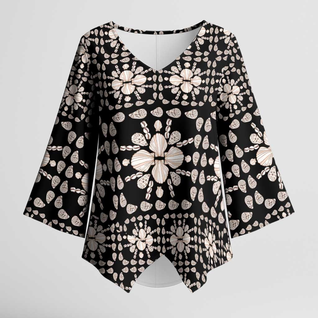 Aloha Hawaii Shell Quilt Kimono Sleeve Blouse Seamless Style - Polynesian Pride