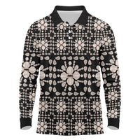 Aloha Hawaii Shell Quilt Long Sleeve Polo Shirt Seamless Style - Polynesian Pride