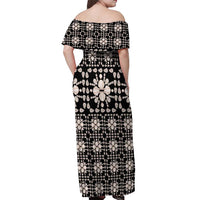 Aloha Hawaii Shell Quilt Off Shoulder Maxi Dress Seamless Style - Polynesian Pride