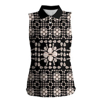 Aloha Hawaii Shell Quilt Women Sleeveless Polo Shirt Seamless Style - Polynesian Pride