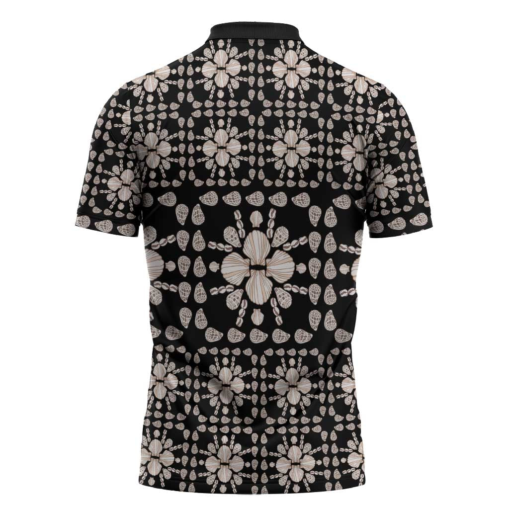 Aloha Hawaii Shell Quilt Zipper Polo Shirt Seamless Style - Polynesian Pride