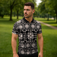 Aloha Hawaii Shell Quilt Zipper Polo Shirt Seamless Style - Polynesian Pride