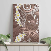 Mocha Mousse Polynesian Tribal Frangipani Tropical Vibe Canvas Wall Art
