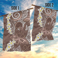 Mocha Mousse Polynesian Tribal Frangipani Tropical Vibe Garden Flag