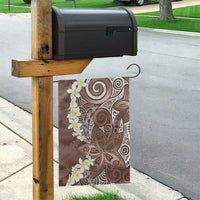 Mocha Mousse Polynesian Tribal Frangipani Tropical Vibe Garden Flag