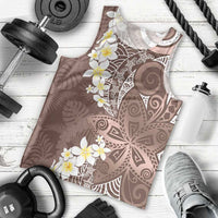 Mocha Mousse Polynesian Tribal Frangipani Tropical Vibe Men Tank Top