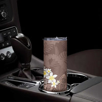 Mocha Mousse Polynesian Tribal Frangipani Tropical Vibe Skinny Tumbler LT14 - Polynesian Pride