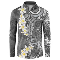 Gray Polynesian Tribal Frangipani Tropical Vibe Button Sweatshirt LT14 Gray - Polynesian Pride