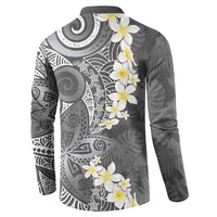 Gray Polynesian Tribal Frangipani Tropical Vibe Button Sweatshirt LT14 - Polynesian Pride