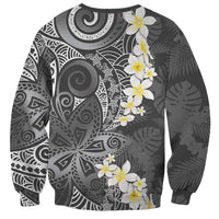 Gray Polynesian Tribal Frangipani Tropical Vibe Sweatshirt