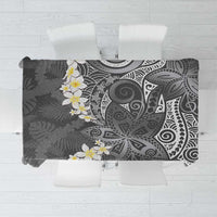 Gray Polynesian Tribal Frangipani Tropical Vibe Tablecloth LT14 Gray - Polynesian Pride