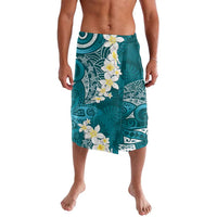 Cyan Polynesian Tribal Frangipani Tropical Vibe Lavalava
