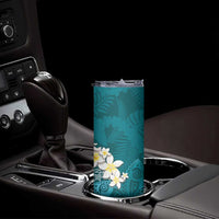 Cyan Polynesian Tribal Frangipani Tropical Vibe Skinny Tumbler LT14 - Polynesian Pride