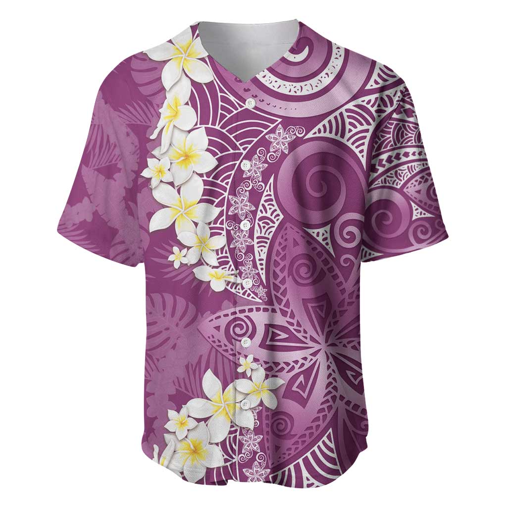 Pink Polynesian Tribal Frangipani Tropical Vibe Baseball Jersey LT14 Pink - Polynesian Pride