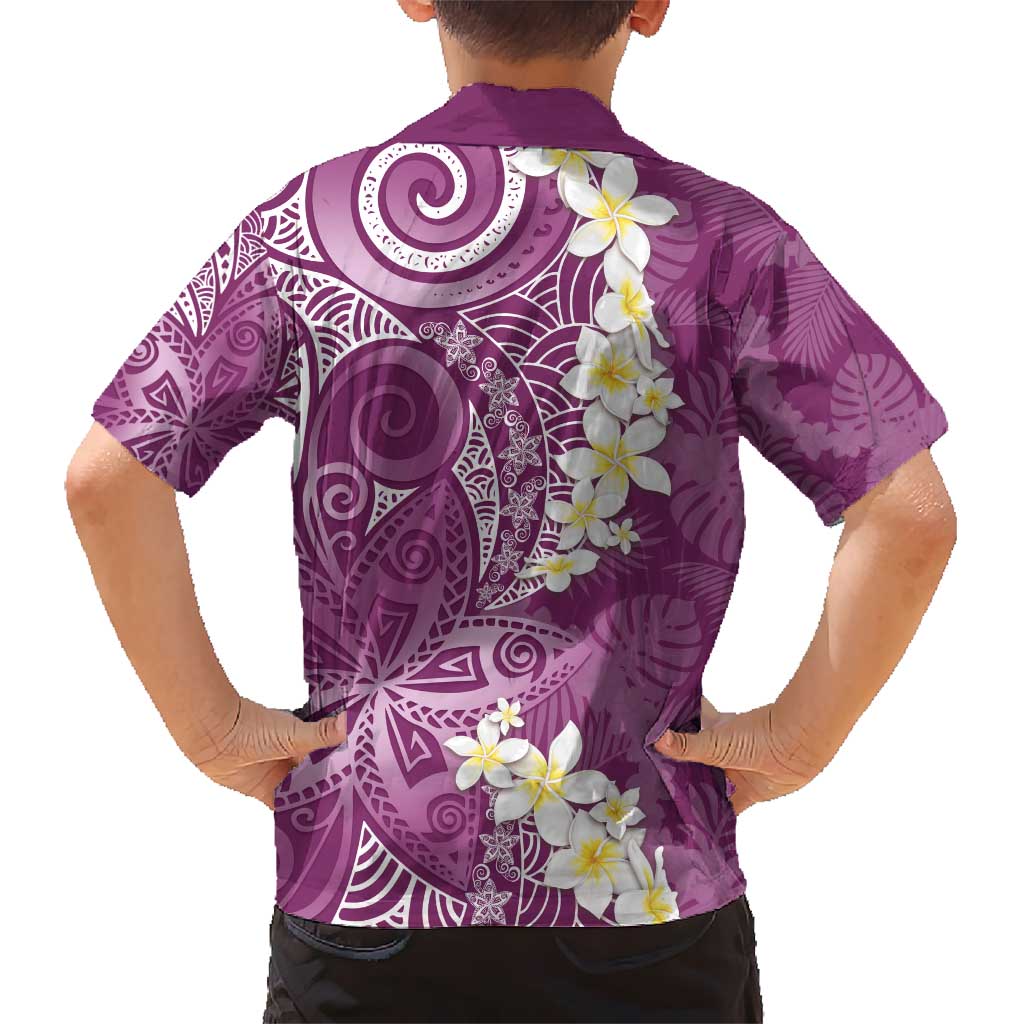 Pink Polynesian Tribal Frangipani Tropical Vibe Hawaiian Shirt