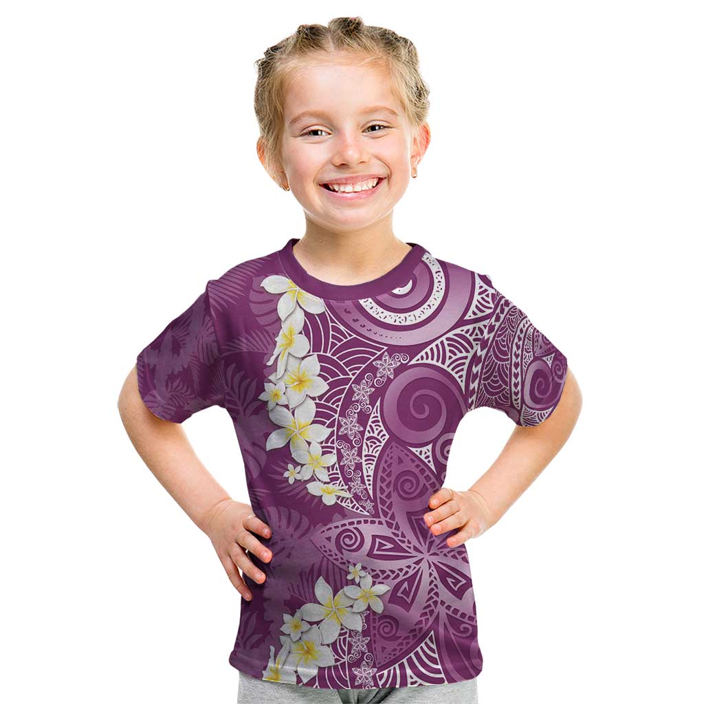Pink Polynesian Tribal Frangipani Tropical Vibe Kid T Shirt LT14 Pink - Polynesian Pride