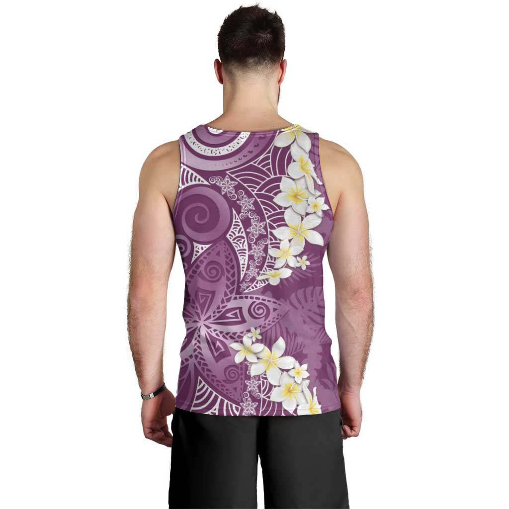 Pink Polynesian Tribal Frangipani Tropical Vibe Men Tank Top
