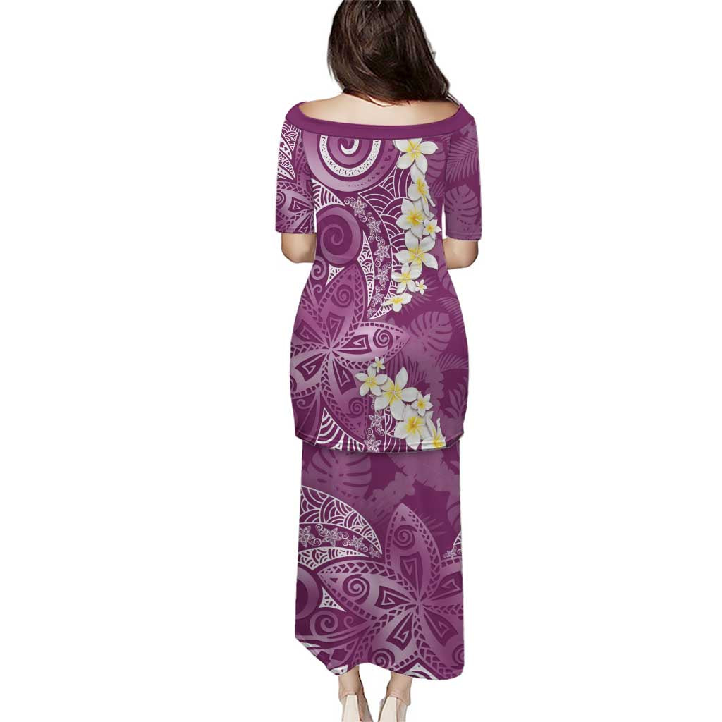 Pink Polynesian Tribal Frangipani Tropical Vibe Puletasi