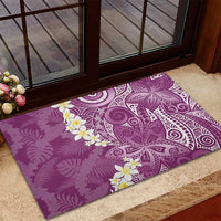 Pink Polynesian Tribal Frangipani Tropical Vibe Rubber Doormat LT14 - Polynesian Pride
