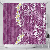 Pink Polynesian Tribal Frangipani Tropical Vibe Shower Curtain