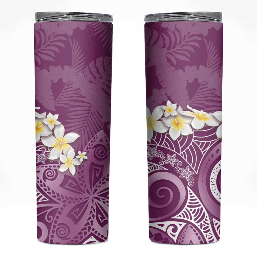 Pink Polynesian Tribal Frangipani Tropical Vibe Skinny Tumbler LT14 Pink - Polynesian Pride