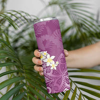 Pink Polynesian Tribal Frangipani Tropical Vibe Skinny Tumbler LT14 - Polynesian Pride