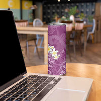 Pink Polynesian Tribal Frangipani Tropical Vibe Skinny Tumbler LT14 - Polynesian Pride