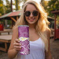 Pink Polynesian Tribal Frangipani Tropical Vibe Skinny Tumbler LT14 - Polynesian Pride