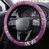 Pink Polynesian Tribal Frangipani Tropical Vibe Steering Wheel Cover