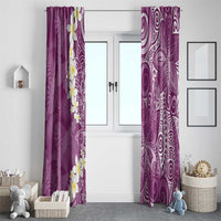 Pink Polynesian Tribal Frangipani Tropical Vibe Window Curtain