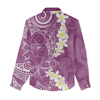 Pink Polynesian Tribal Frangipani Tropical Vibe Women Casual Shirt LT14 - Polynesian Pride
