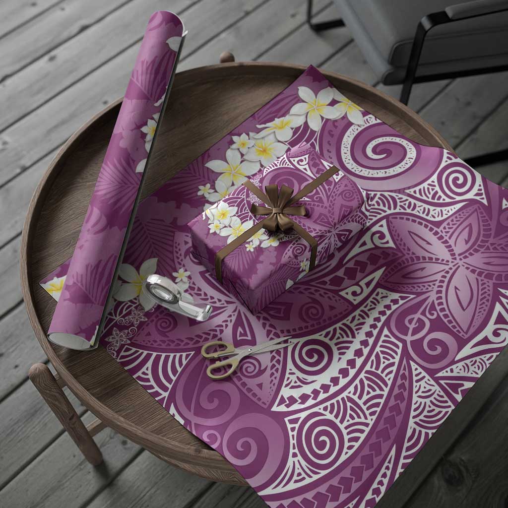 Pink Polynesian Tribal Frangipani Tropical Vibe Wrapping Paper LT14 - Polynesian Pride
