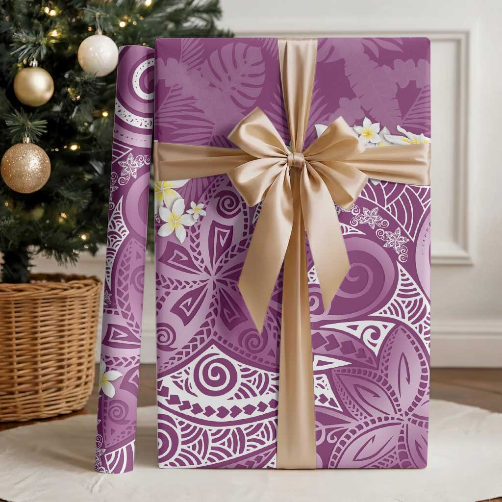 Pink Polynesian Tribal Frangipani Tropical Vibe Wrapping Paper LT14 - Polynesian Pride