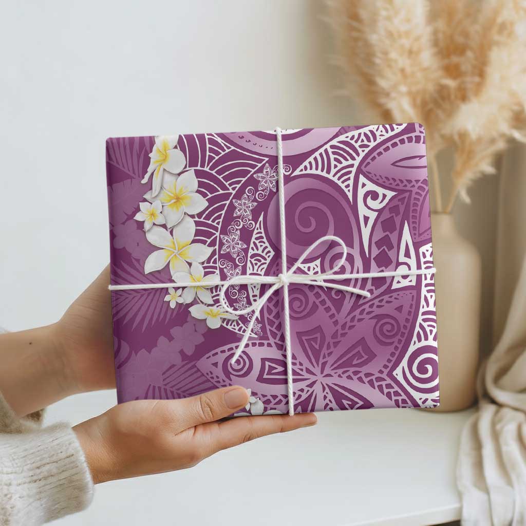 Pink Polynesian Tribal Frangipani Tropical Vibe Wrapping Paper LT14 - Polynesian Pride