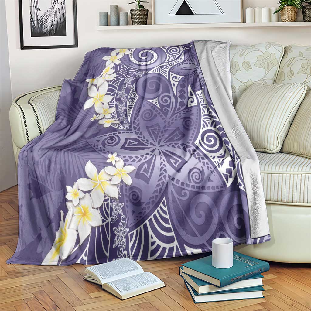 Violet Polynesian Tribal Frangipani Tropical Vibe Blanket