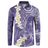 Violet Polynesian Tribal Frangipani Tropical Vibe Button Sweatshirt LT14 Violet - Polynesian Pride