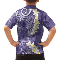 Violet Polynesian Tribal Frangipani Tropical Vibe Hawaiian Shirt