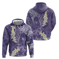 Violet Polynesian Tribal Frangipani Tropical Vibe Hoodie