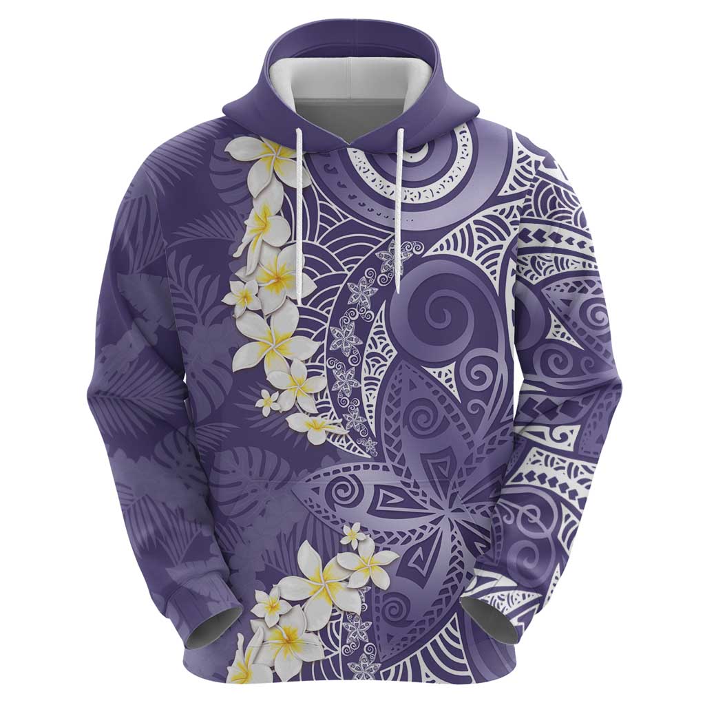 Violet Polynesian Tribal Frangipani Tropical Vibe Hoodie