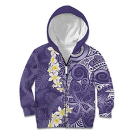 Violet Polynesian Tribal Frangipani Tropical Vibe Kid Hoodie