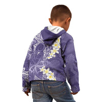 Violet Polynesian Tribal Frangipani Tropical Vibe Kid Hoodie