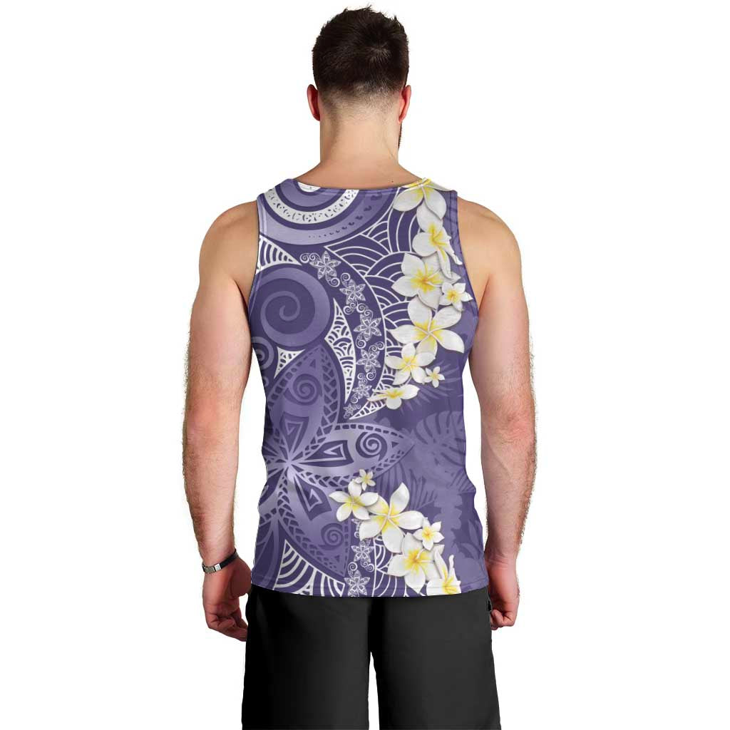 Violet Polynesian Tribal Frangipani Tropical Vibe Men Tank Top