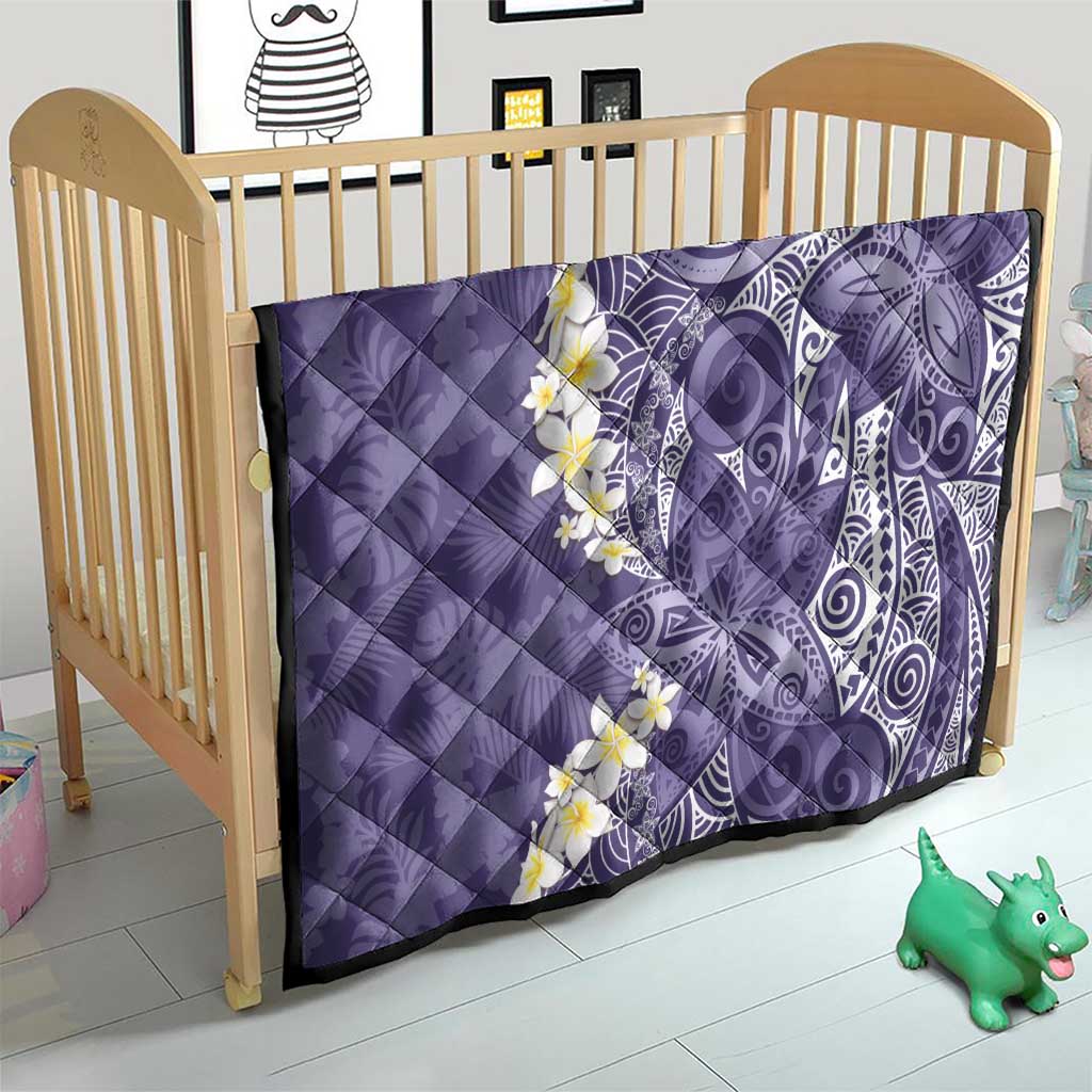 Violet Polynesian Tribal Frangipani Tropical Vibe Quilt