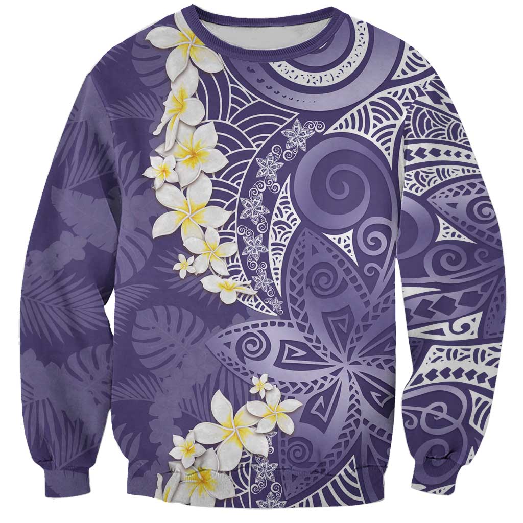 Violet Polynesian Tribal Frangipani Tropical Vibe Sweatshirt LT14 Unisex Violet - Polynesian Pride