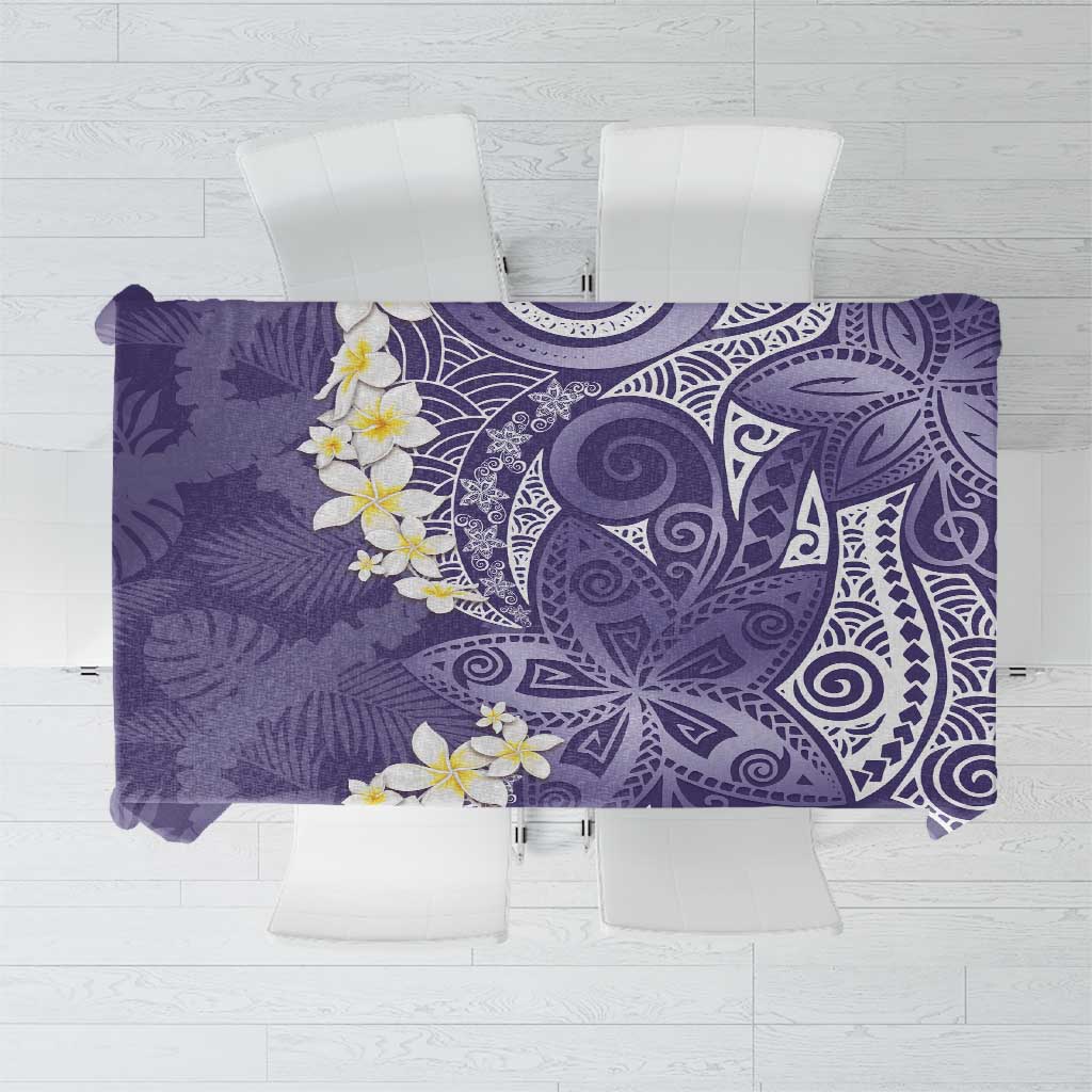 Violet Polynesian Tribal Frangipani Tropical Vibe Tablecloth LT14 Violet - Polynesian Pride