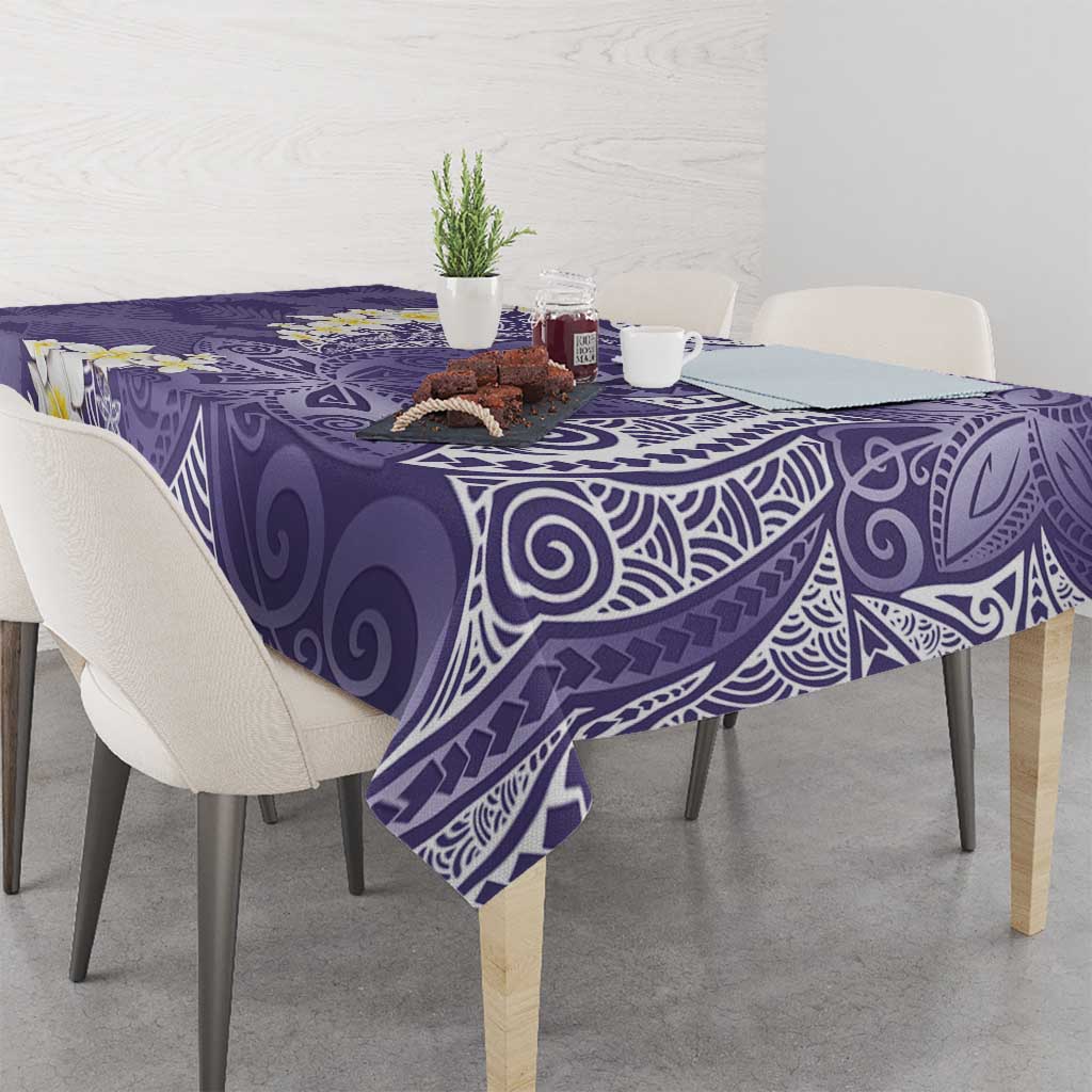 Violet Polynesian Tribal Frangipani Tropical Vibe Tablecloth LT14 - Polynesian Pride