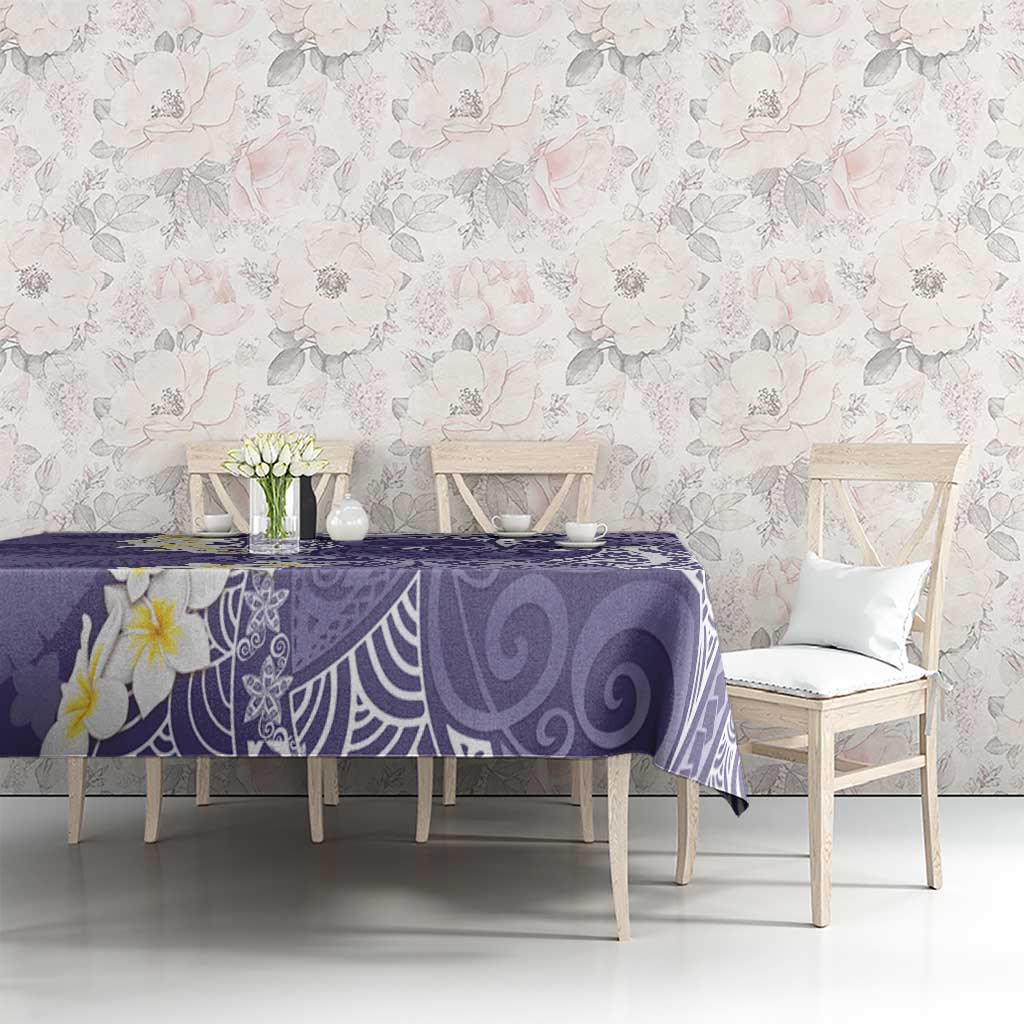 Violet Polynesian Tribal Frangipani Tropical Vibe Tablecloth LT14 - Polynesian Pride