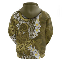 Gold Polynesian Tribal Frangipani Tropical Vibe Hoodie