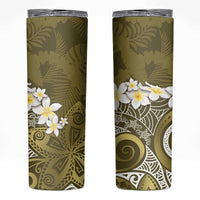 Gold Polynesian Tribal Frangipani Tropical Vibe Skinny Tumbler LT14 Gold - Polynesian Pride